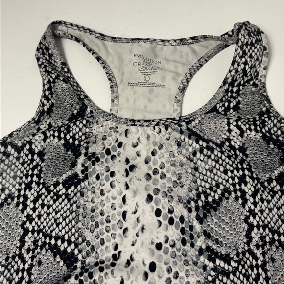 Evolution and Creation Large Gray Snake Print Longline Cropped Tank Top - Picture 4 of 5